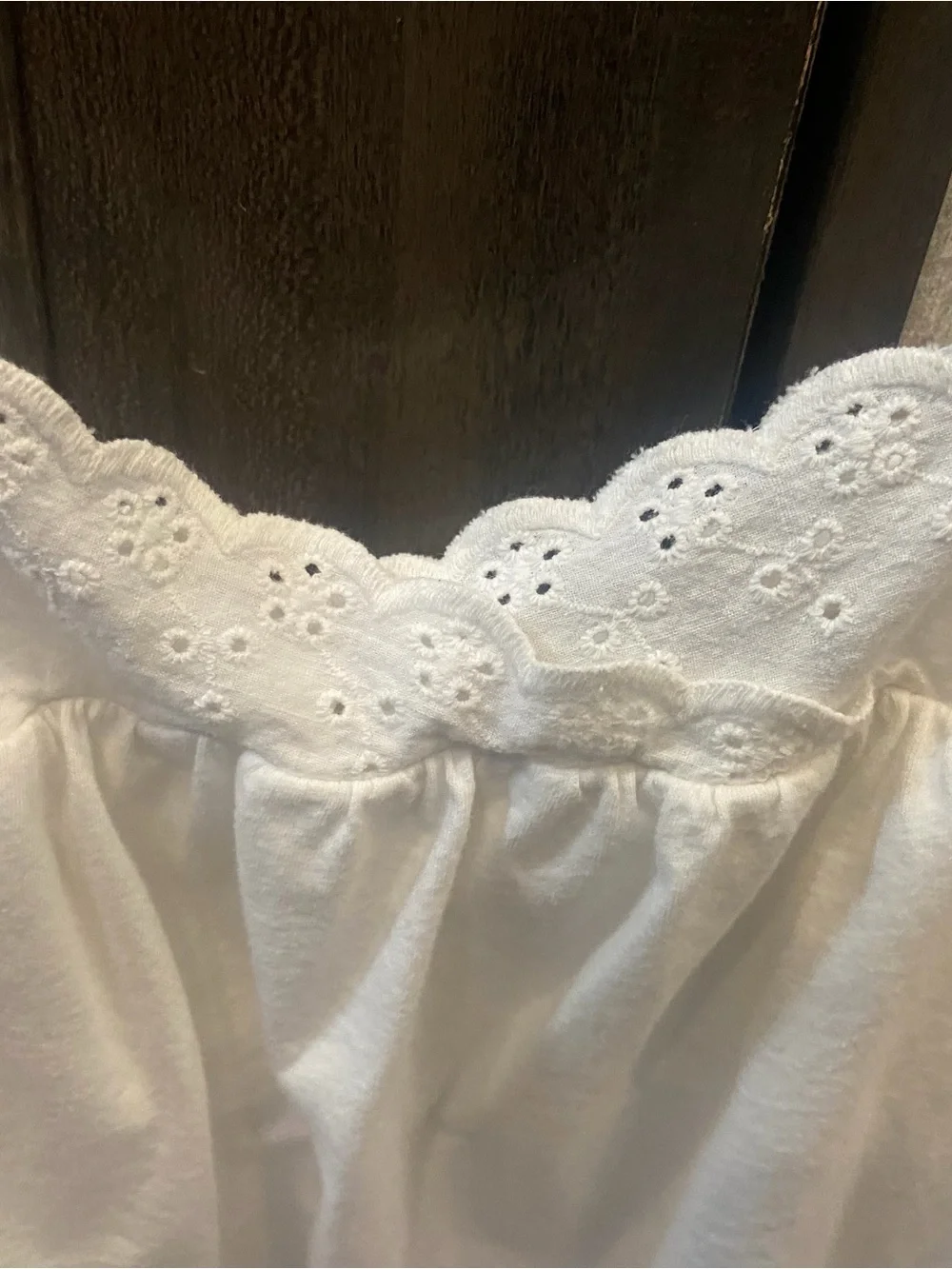 Roxy White Eyelet-Trim Spaghetti Strap Tank